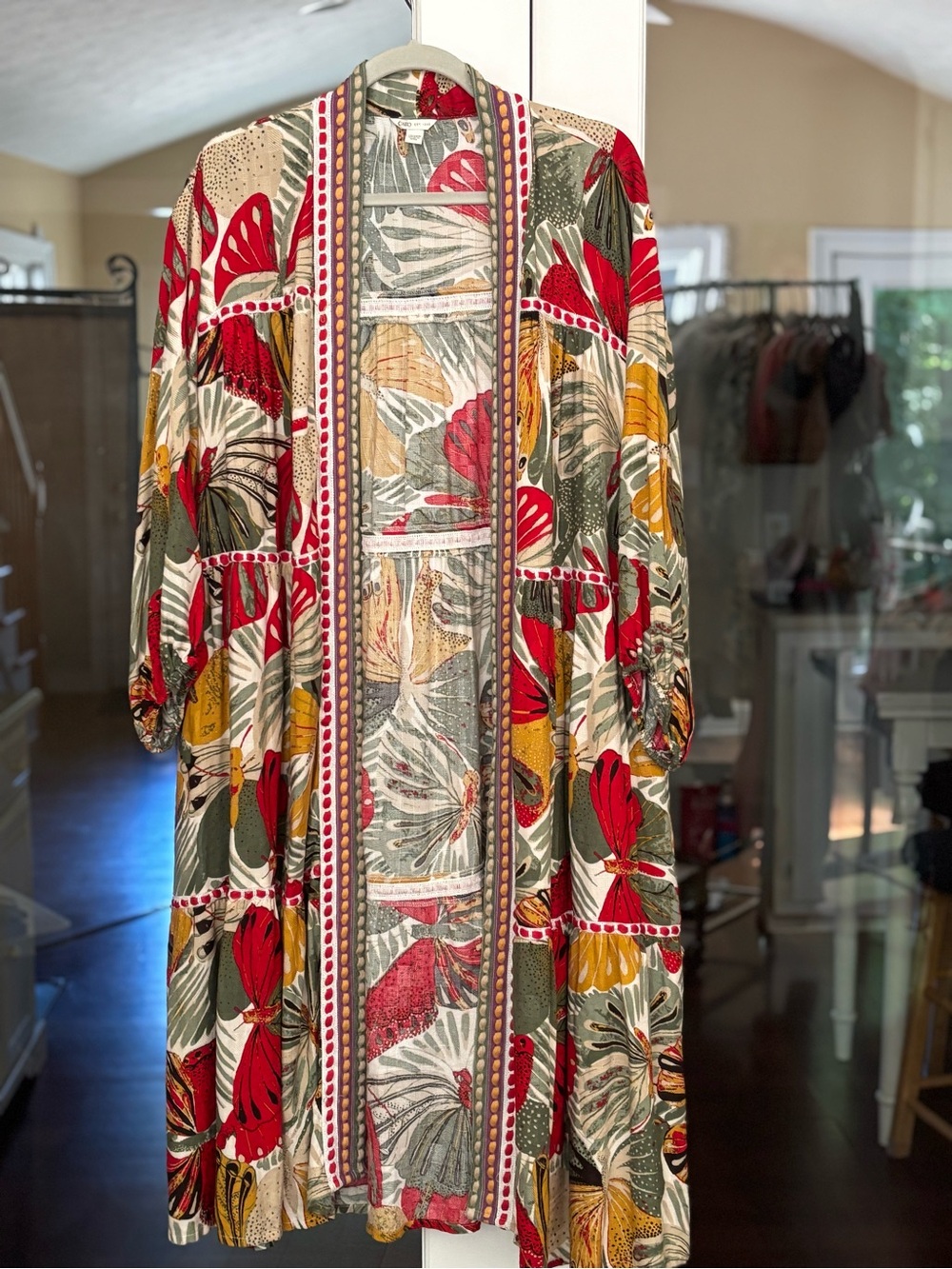Bohemian Floral Kimono  - Red & Green